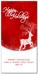 Christmas Red Elegant Holiday Reindeer Cards  4